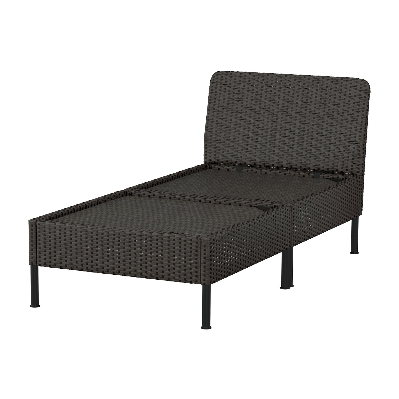 IKEA VITTSKÄR modulär schäslong, utomhus/konstrotting mörkgrå