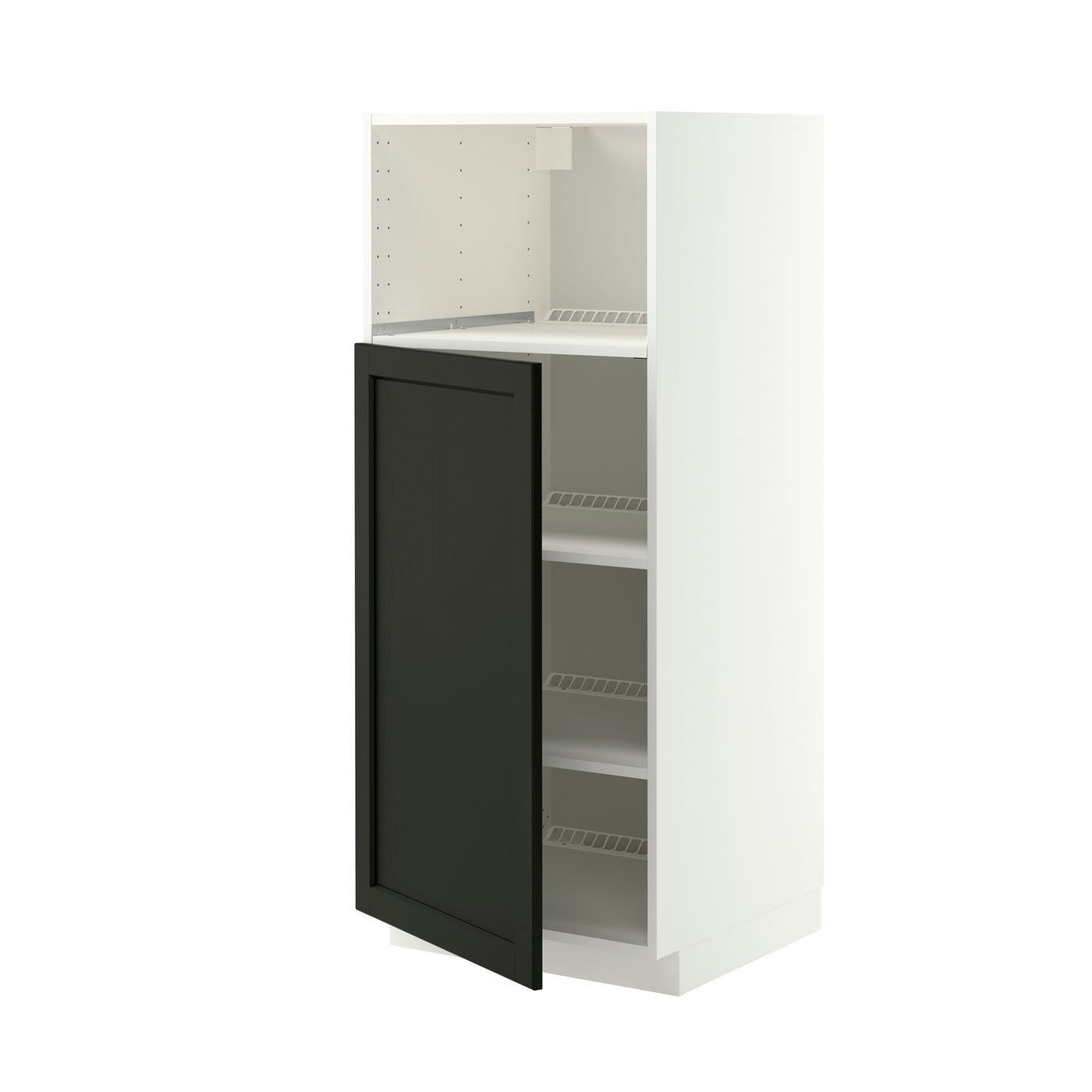 IKEA METOD högskåp för inbyggda vitvaror, vit/lerhyttan svartlaserad, 60x60x140 cm
