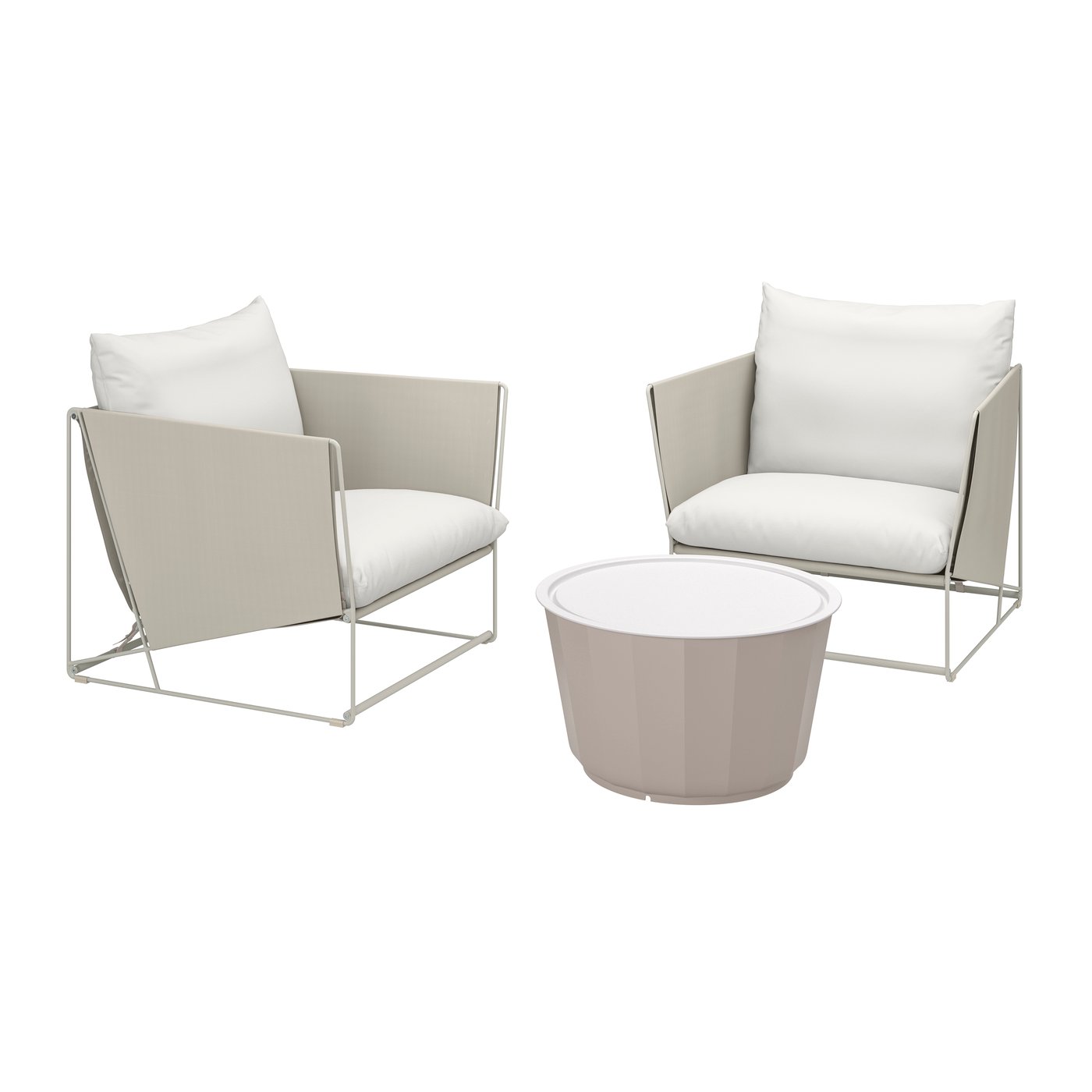 IKEA HAVSTEN / LÅGASKÄR 2-sits möbelgrupp, utomhus, beige/beige