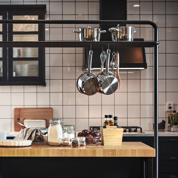 A stainless steel IKEA 365+ saucepan with lid