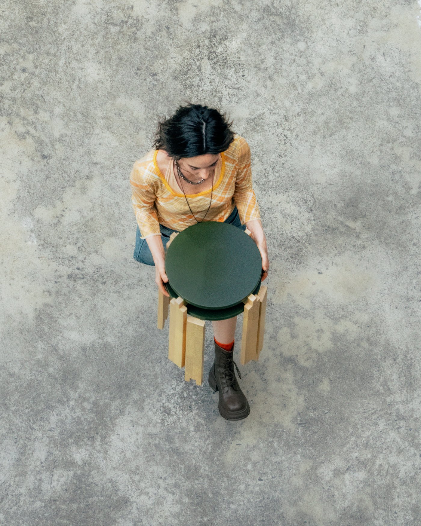 A birch KOMPISHÄNG stool