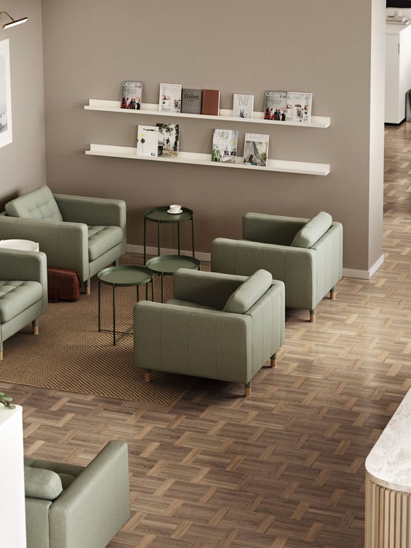 A dark green GLADOM tray table in the home office