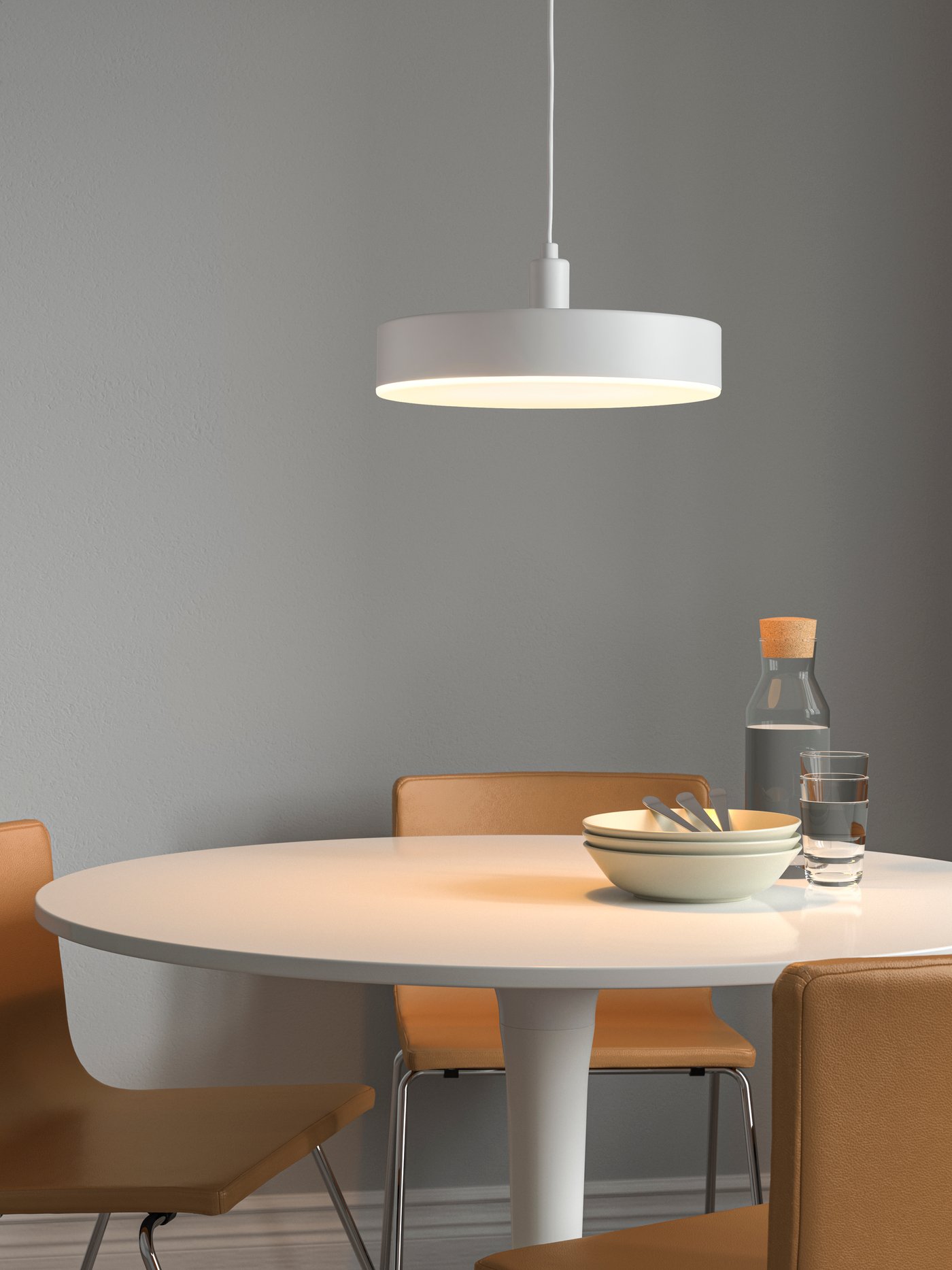 A white NYMÅNE LED pendant lamp