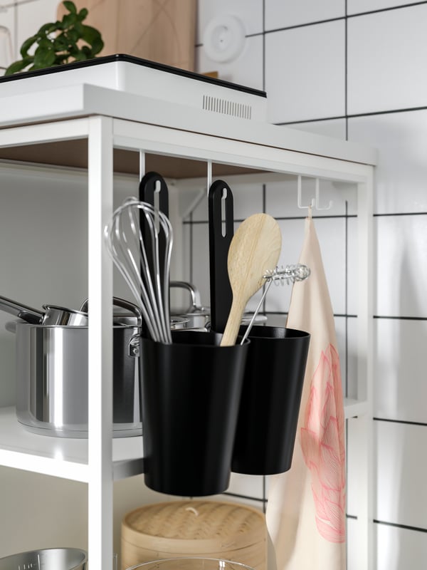 A white ENHET base fr w shelves in the kitchen