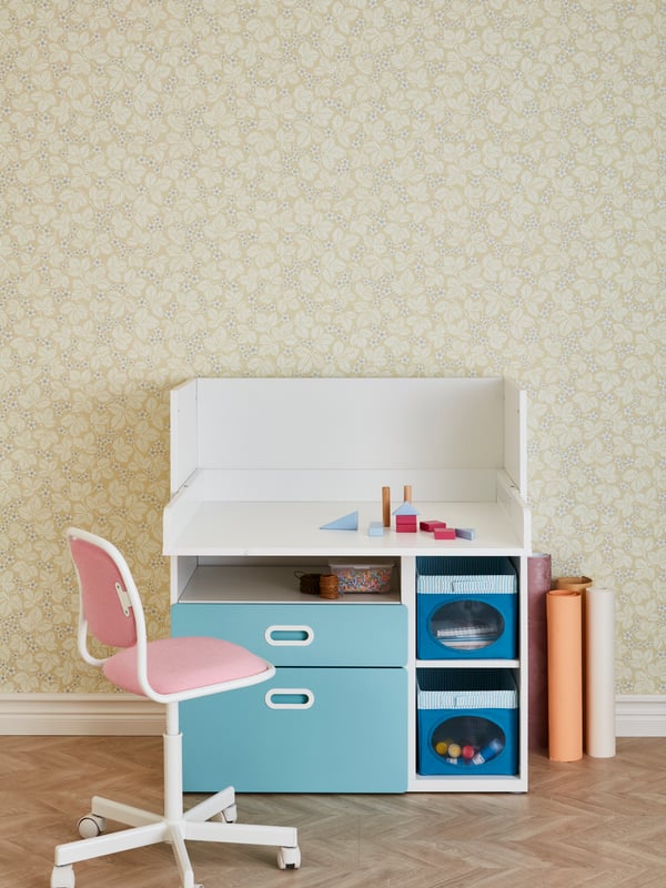 A light blue FRITIDS drawer front