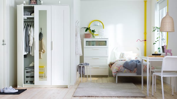 A white BRIMNES wardrobe with 3 doors