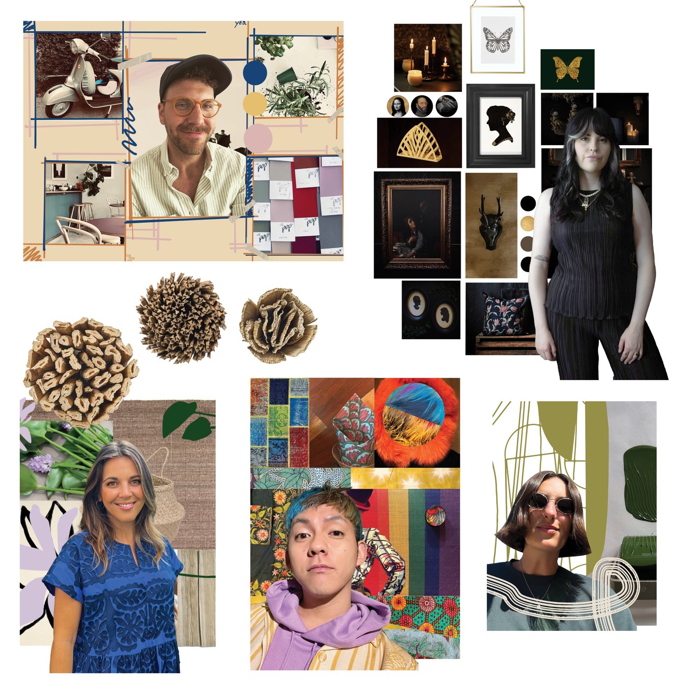 Collage dei diversi stili realizzati dai nostri co-curatori.