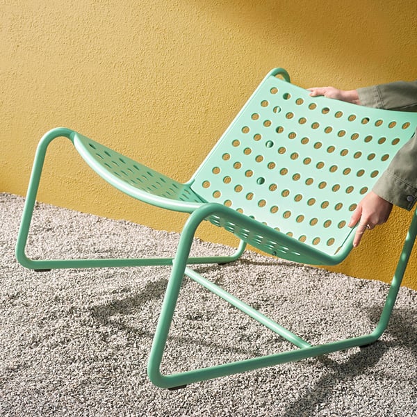Silla exterior SKOGSÖN verde claro, silla jardín cómoda y liviana oferta Black Friday