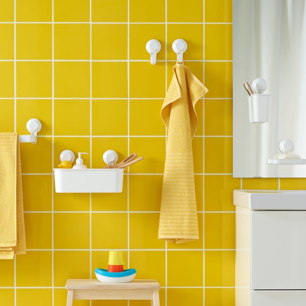 A white TISKEN hook with suction cup