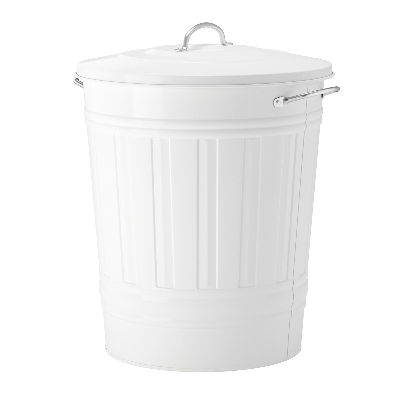 IKEA KNODD tunna med lock, vit, 40 l