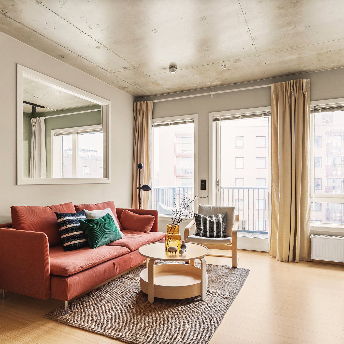 Stue og kjøkken i ett.