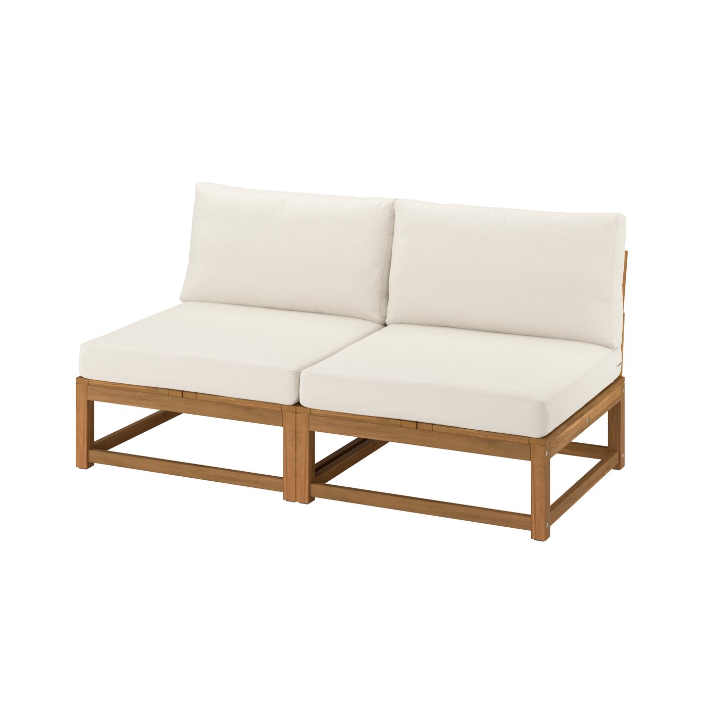 IKEA - NÄMMARÖ 2:n istuttava sohva, ulkokäyttöön vaaleanruskeaksi petsattu/Frösön/Duvholmen beige, 80x80 cm\77x56 cm\80x44 cm\80x80 cm\80x44 cm\81x81 cm
