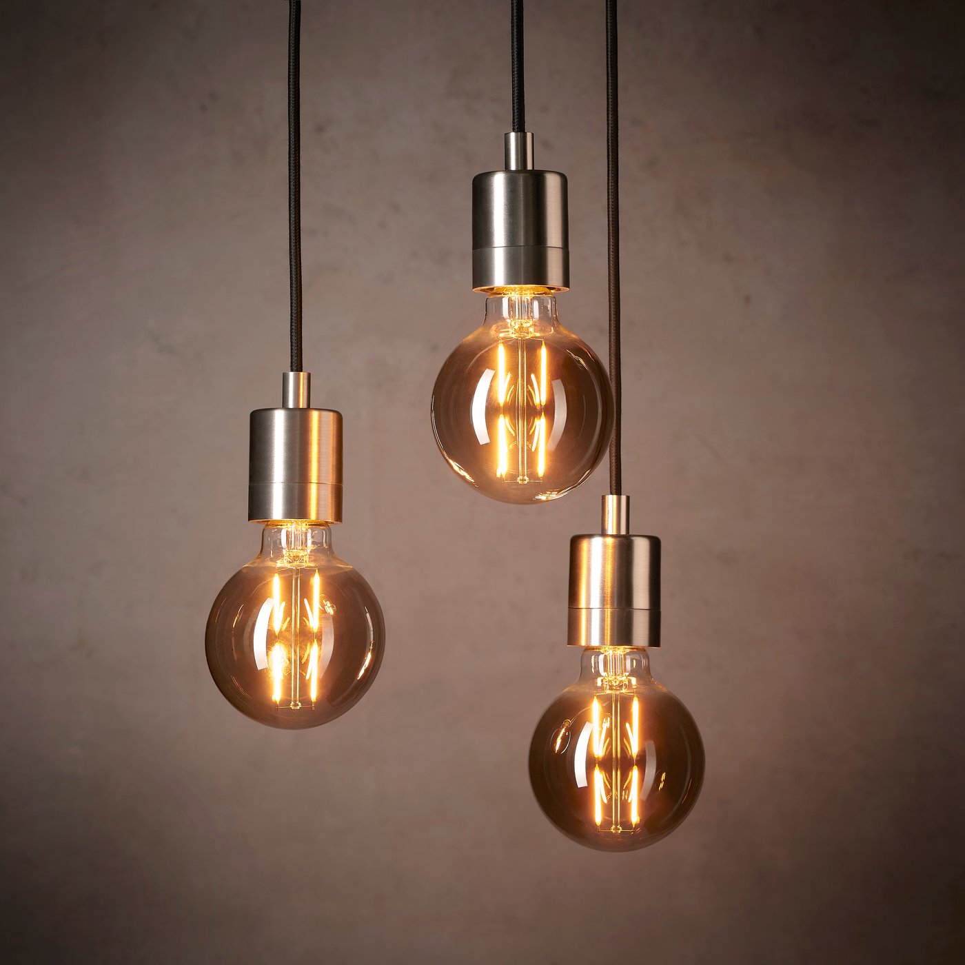 A globe grey clear glass MOLNART LED bulb E27 120 lumen