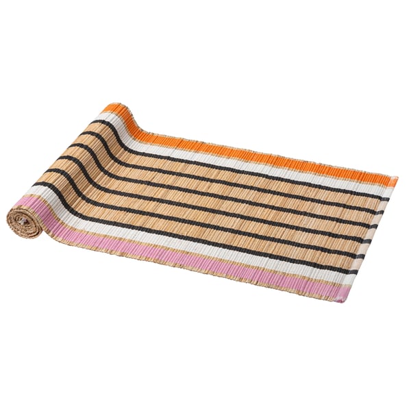 A banana fibre/stripe pattern MÄVINN table-runner