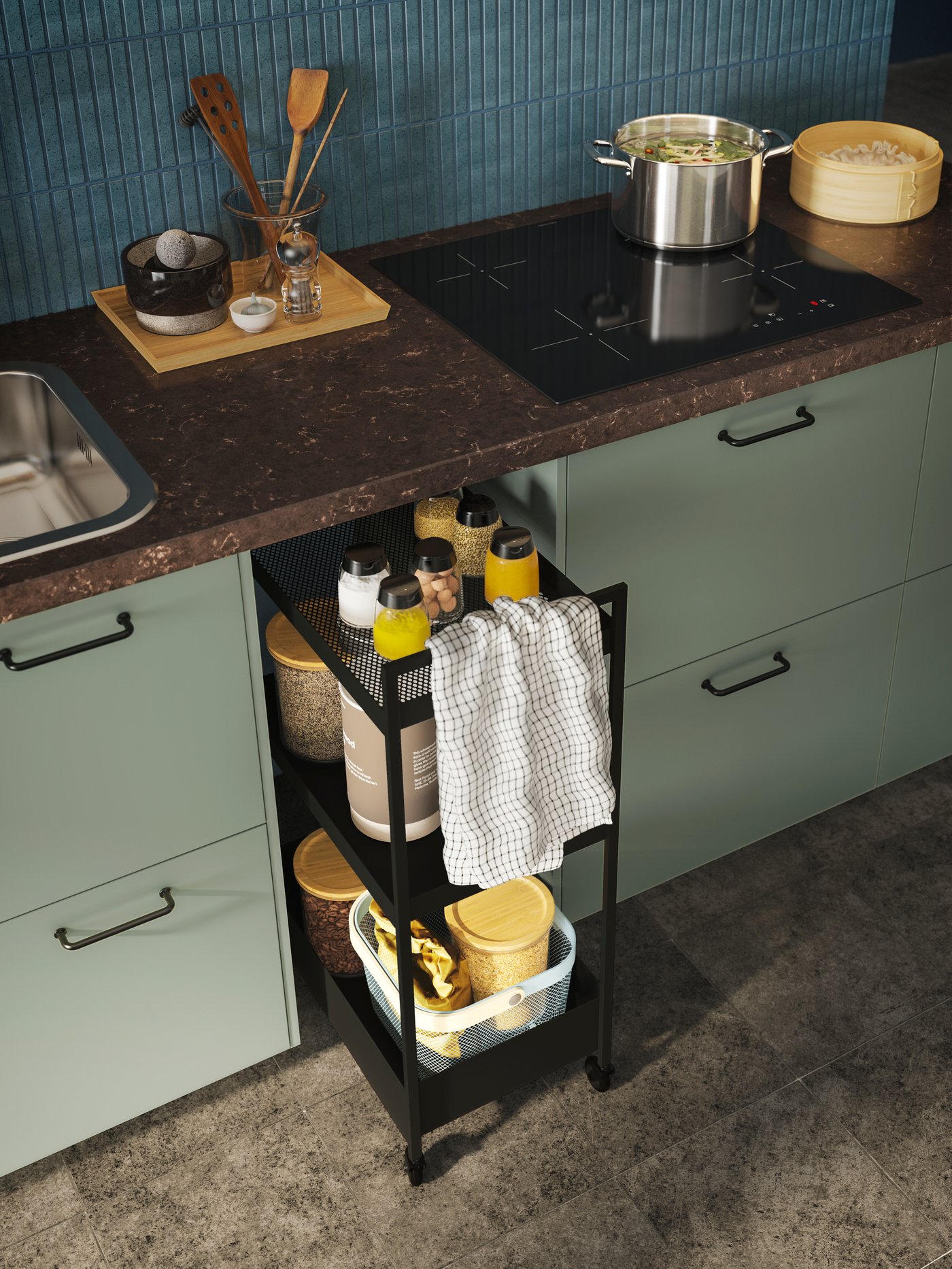 A black NISSAFORS trolley