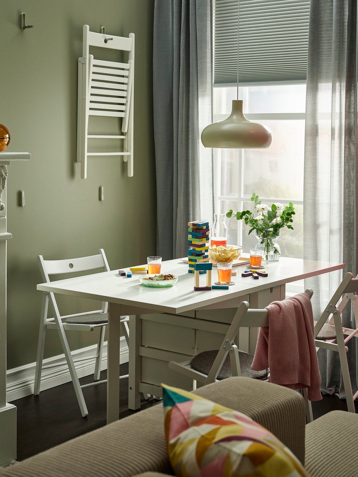 A white NORDEN gateleg table