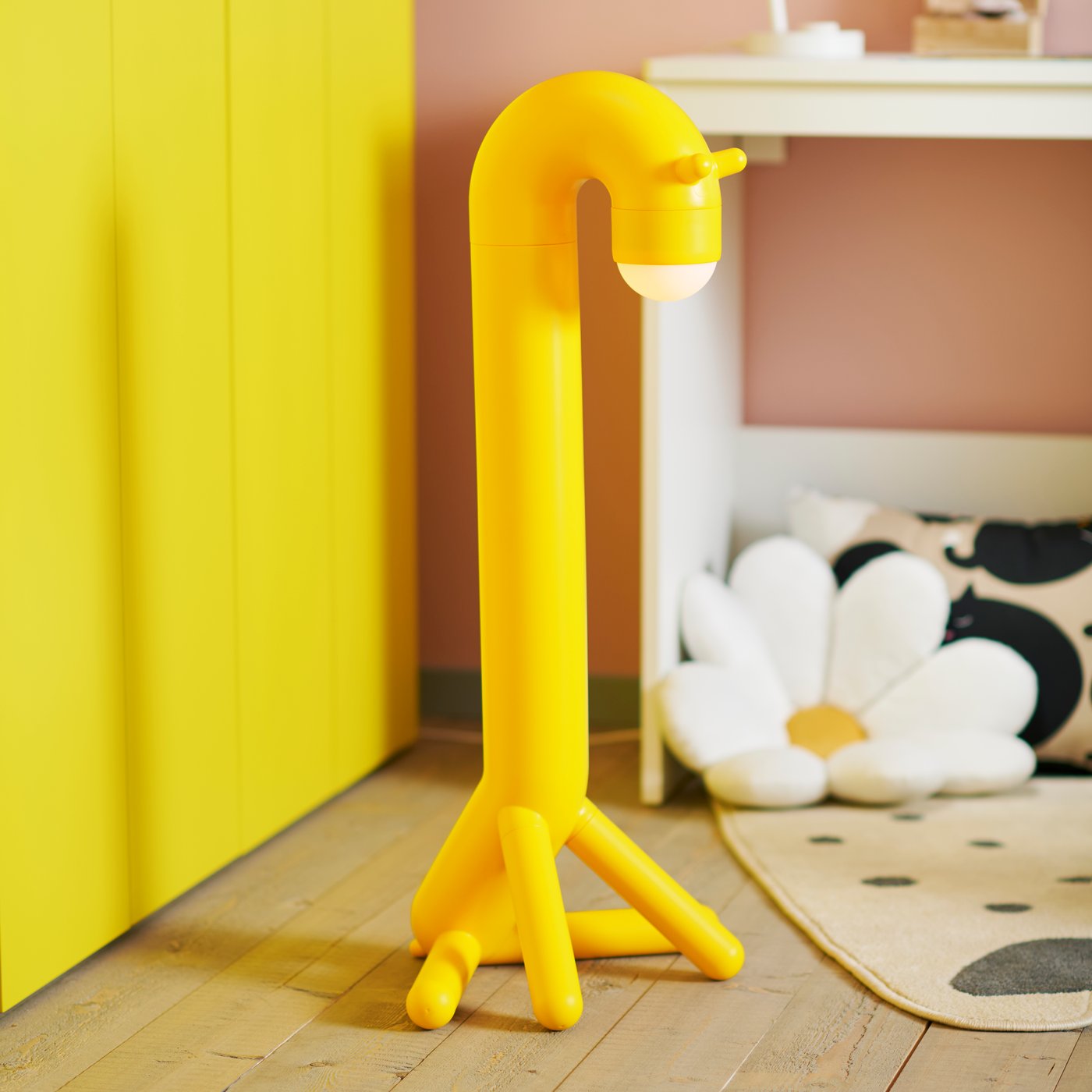 An yellow LASTARE frame with doors in the childrens room