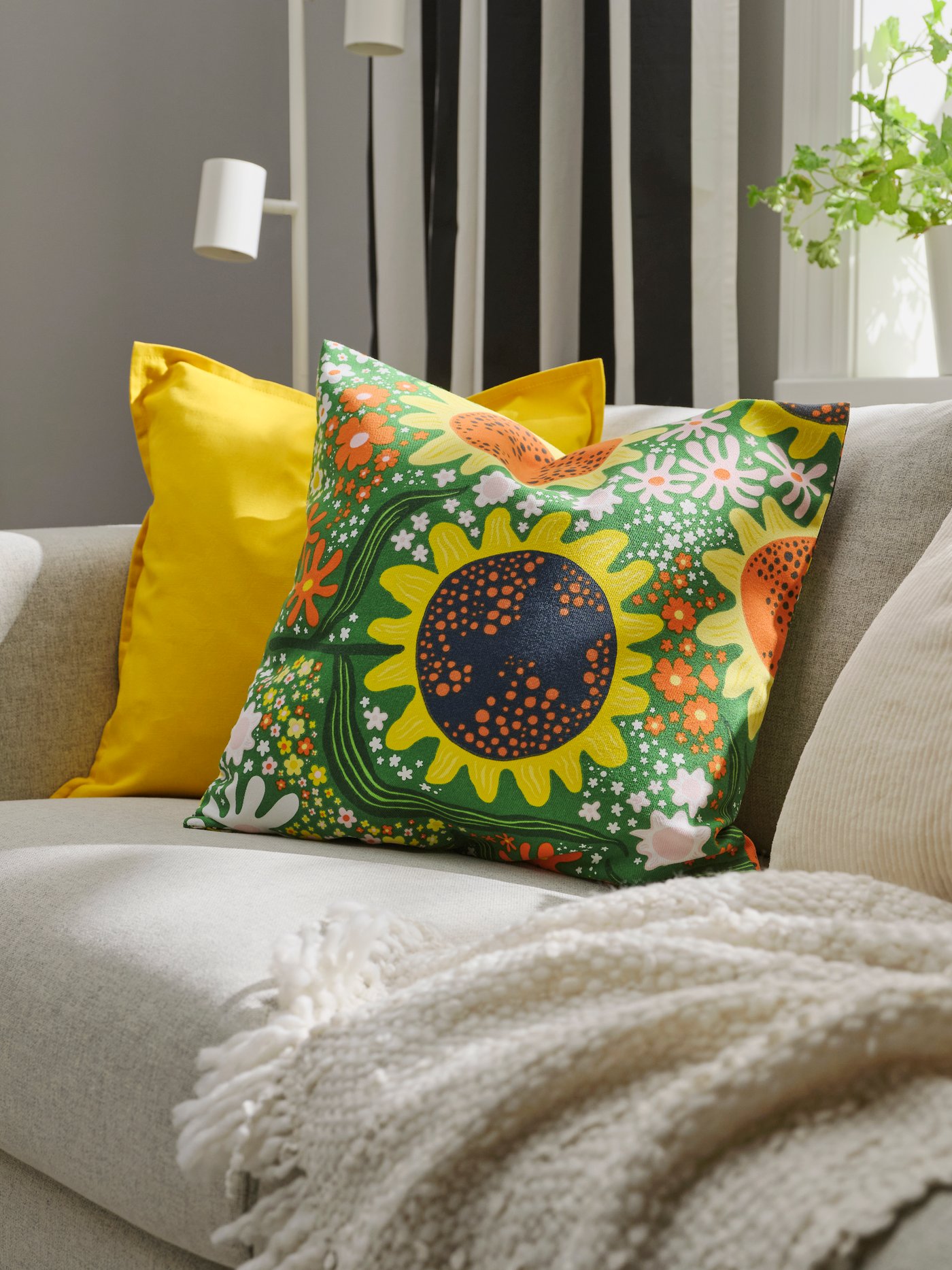 Cushions on the sofa