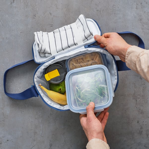 A patterned/blue PILLERSTARR cooling bag