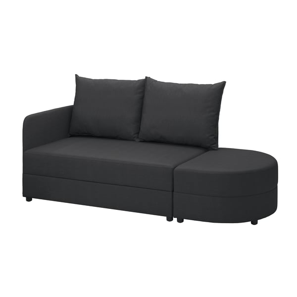 A Vissle dark grey LINDÅKRA 2-seat sofa-bed