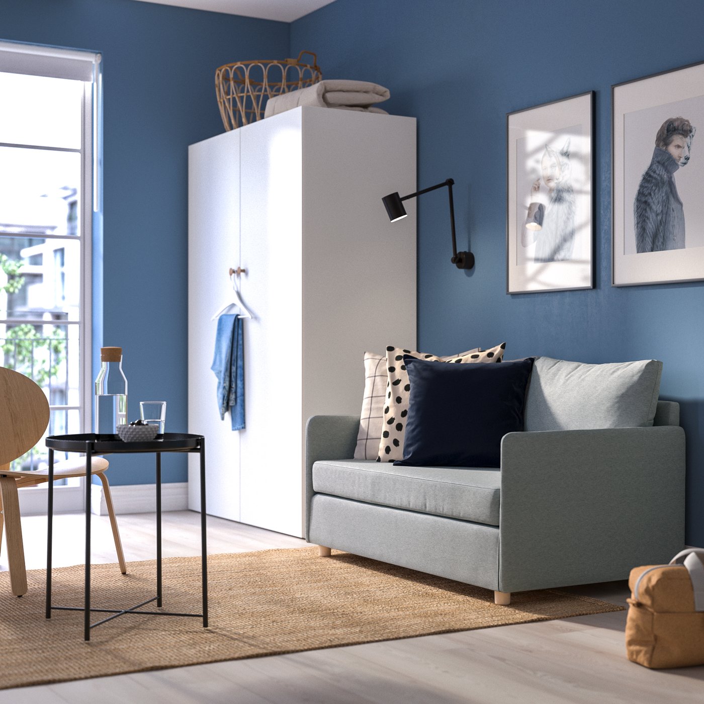 A natural LOHALS rug, flatwoven