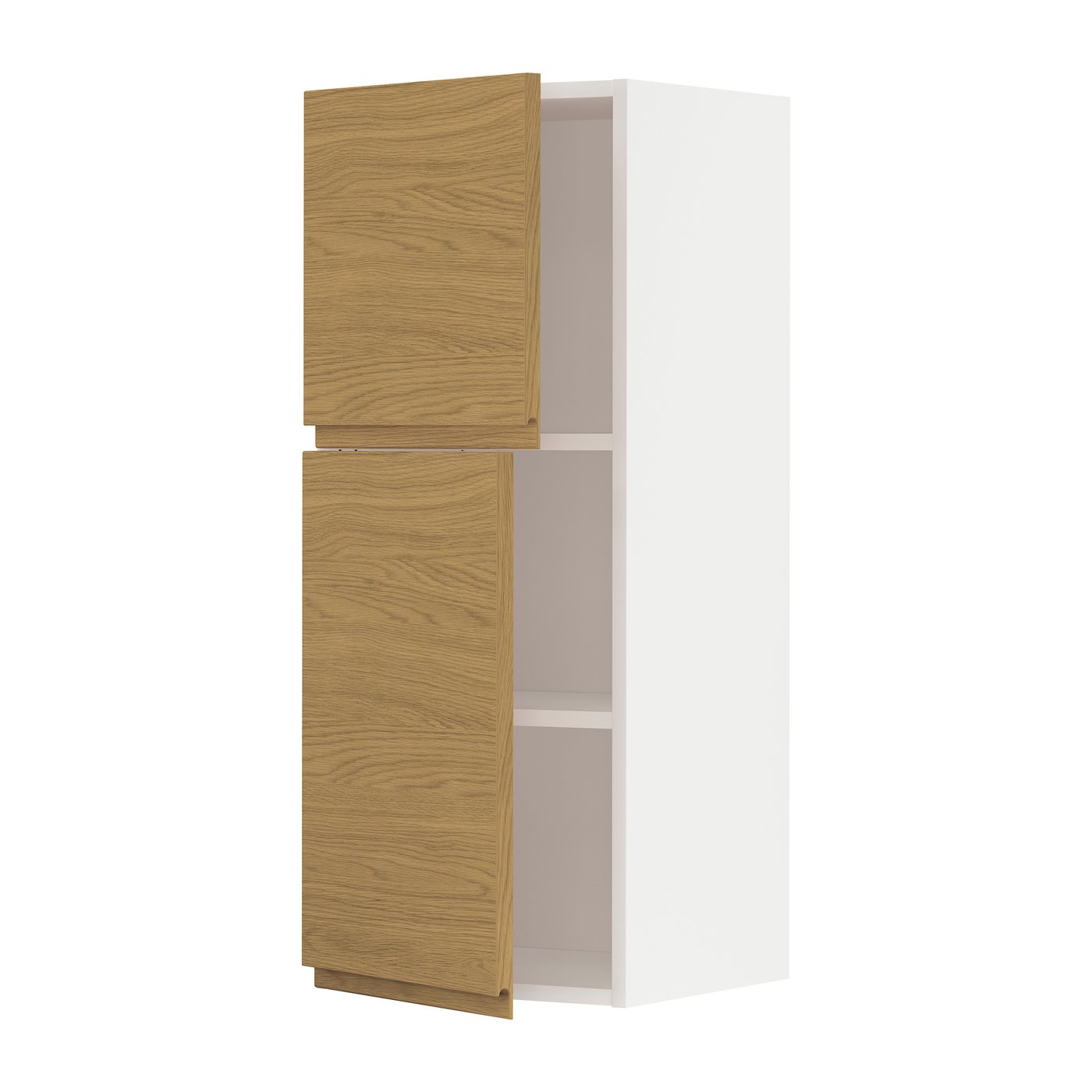 IKEA METOD väggskåp med hyllplan/2 dörrar, vit/voxtorp ekmönstrad, 40x100 cm