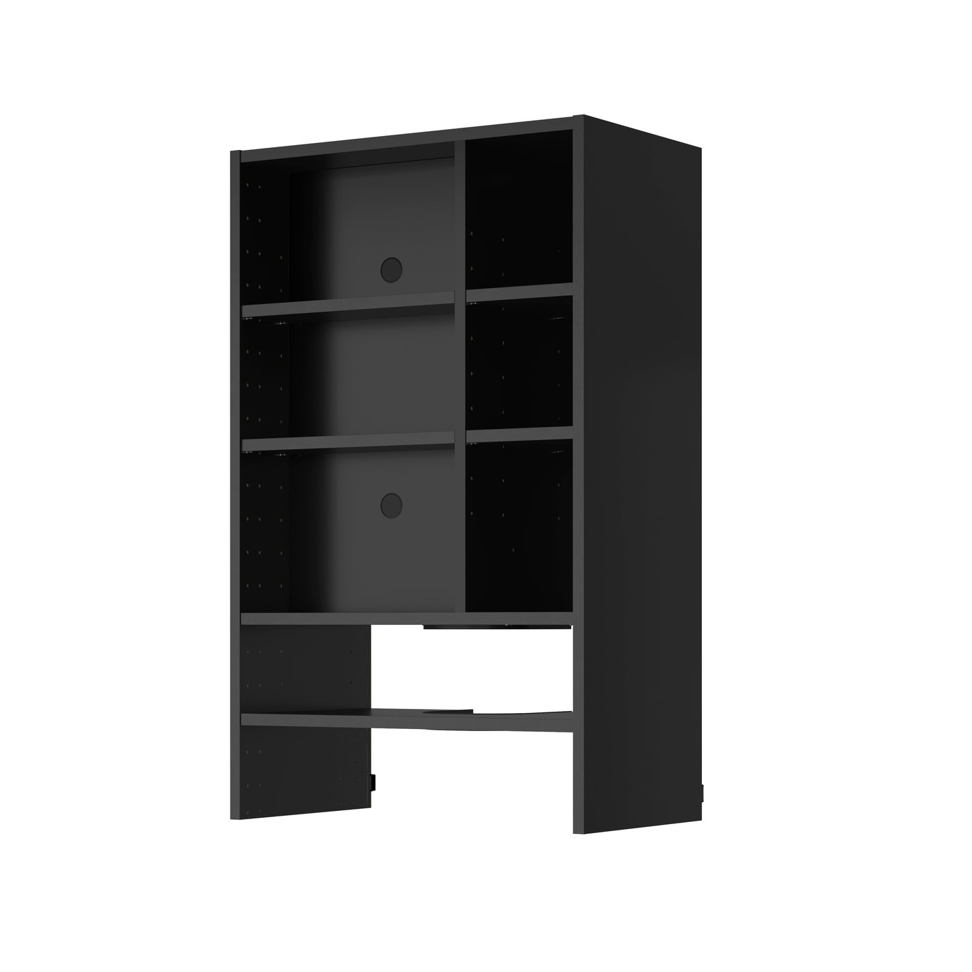 IKEA METOD väggskåp f inb köksfläkt, svartgrå, 60x37x100 cm