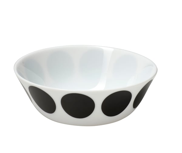A white black/dot pattern OFTAST bowl in the NA