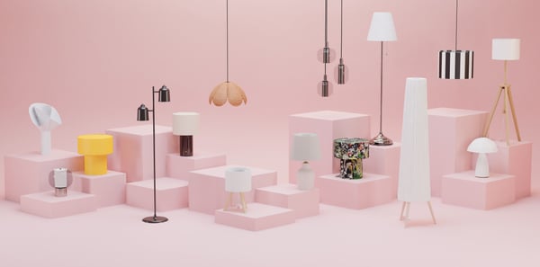 A nickel-plated/white ÅRSTID floor lamp