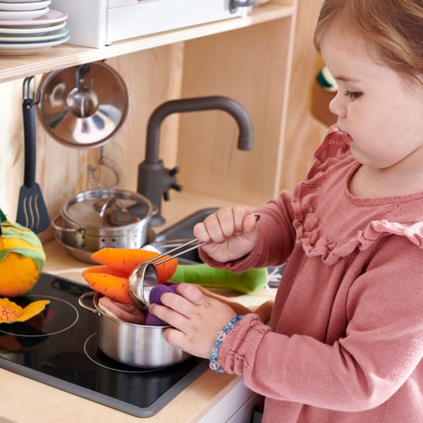 A multicolour DUKTIG 5-piece toy kitchen utensil set