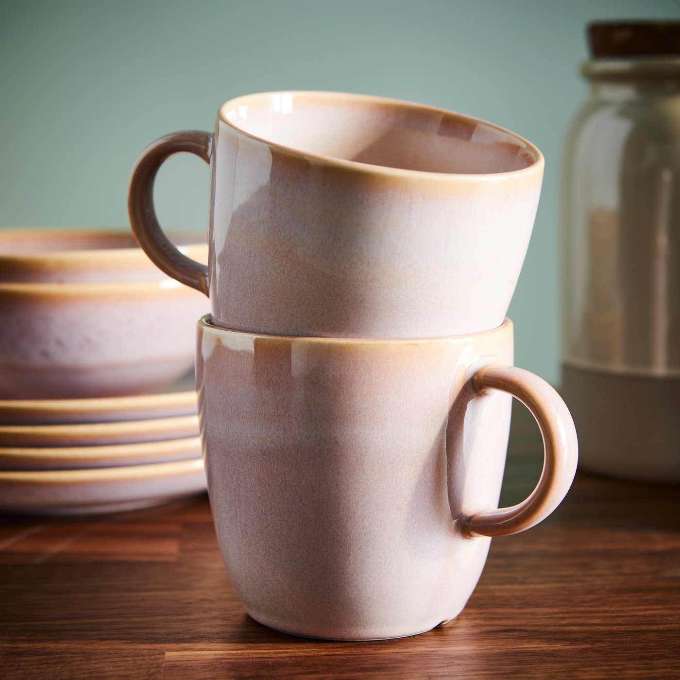 A light pink FÄRGKLAR mug