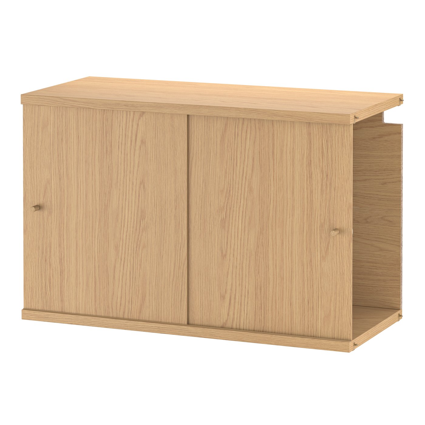 IKEA LÅDMAKARE skåp med skjutdörrar, ekmönstrad