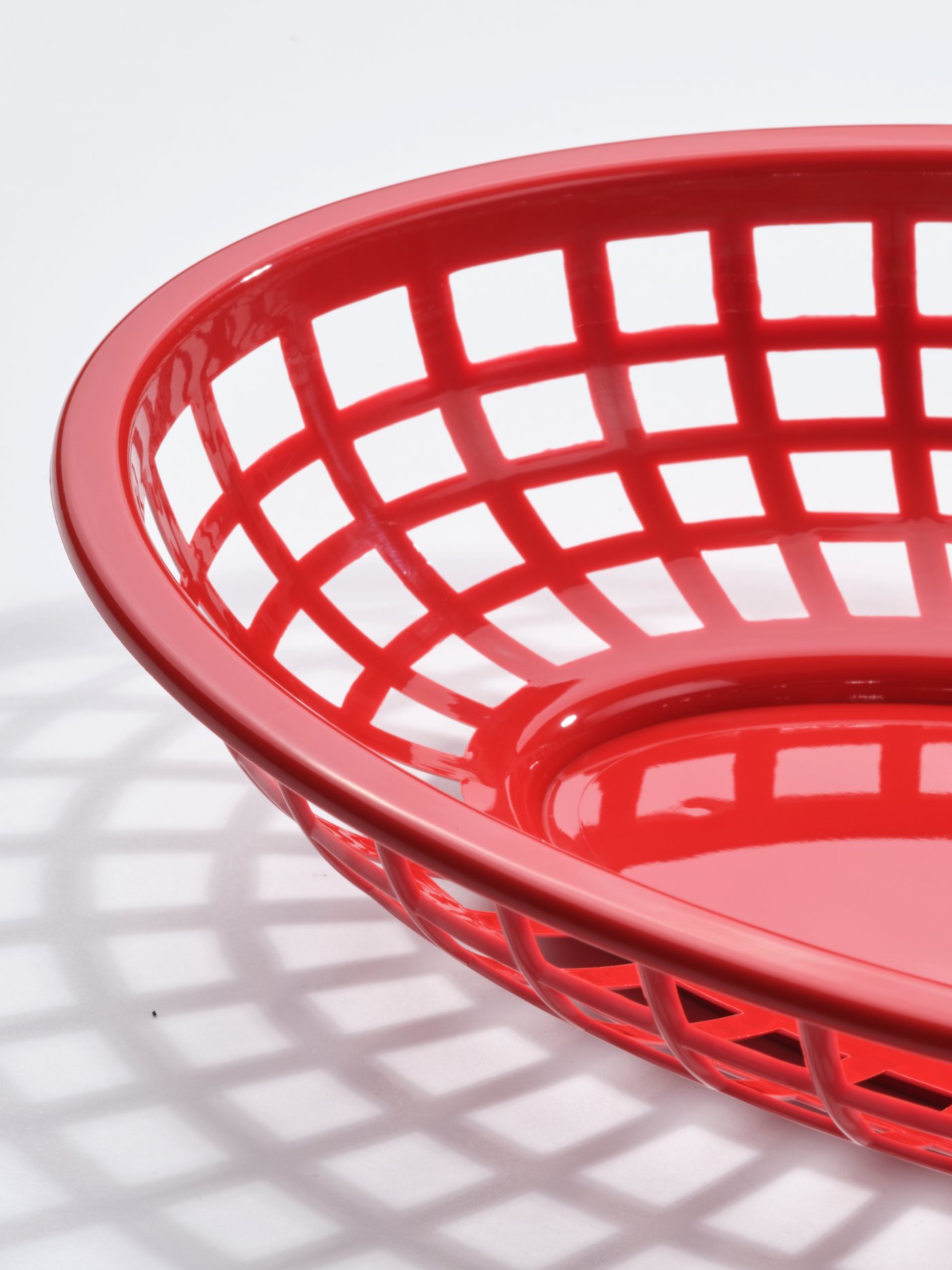Red plastic basket