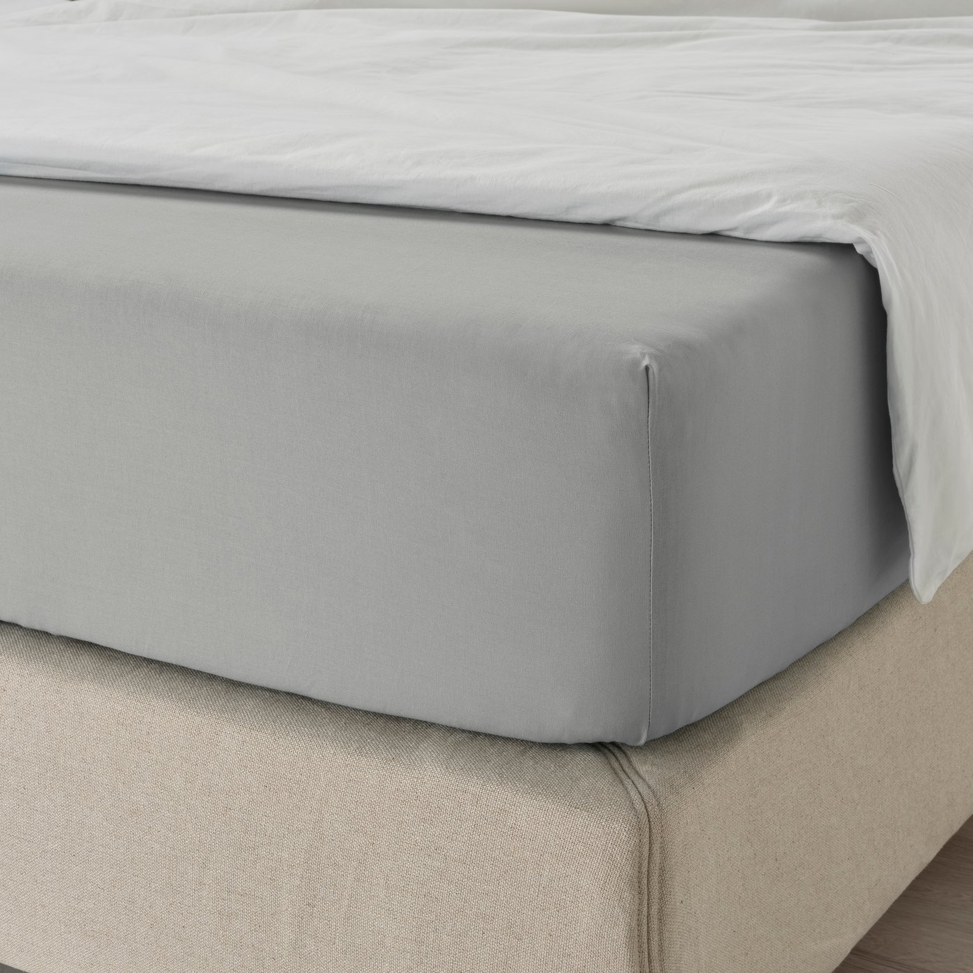 DVALA fitted sheet in grey