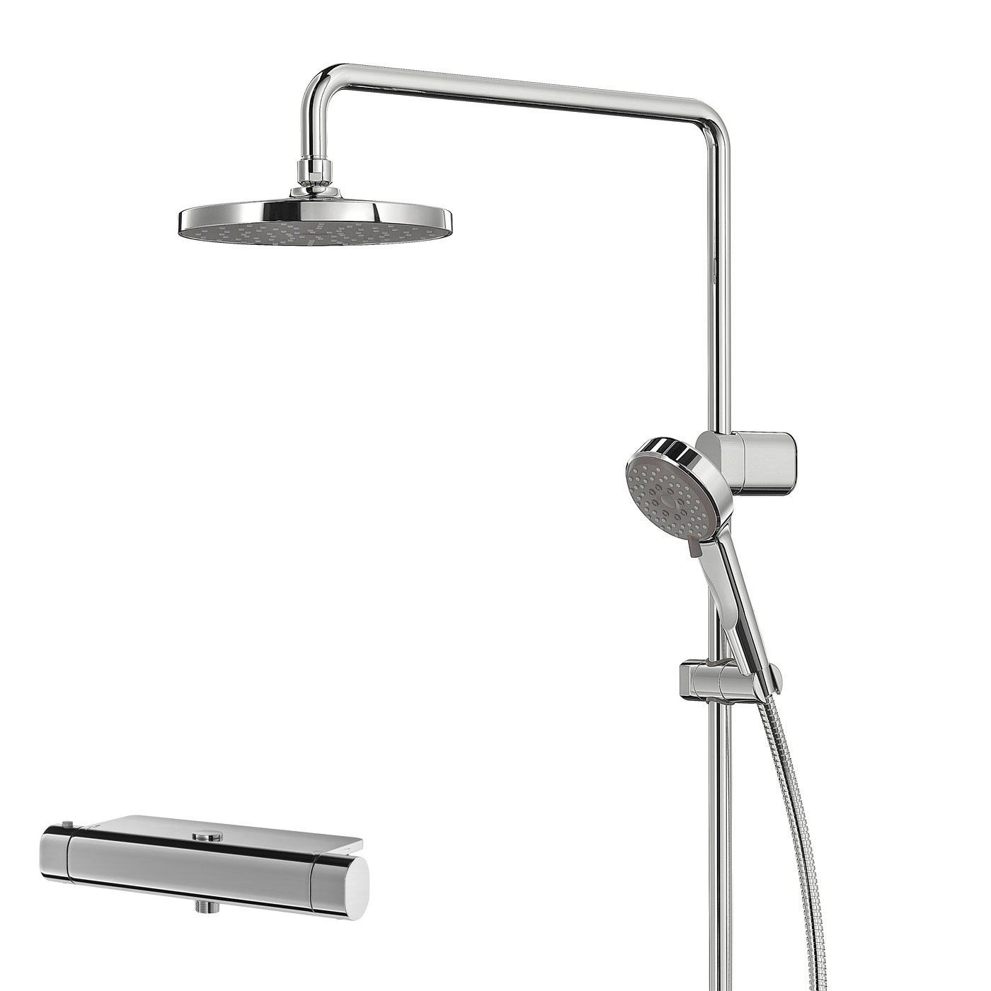 IKEA BROGRUND takduschset med termostatblandare, förkromad, 150/160