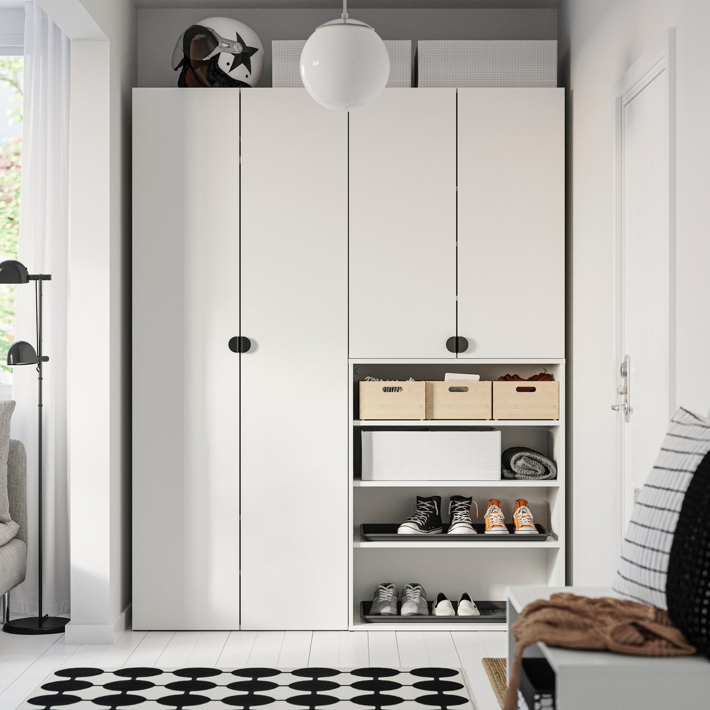 LASTARE Garderobekombination, hvid, 160x42x201 cm
