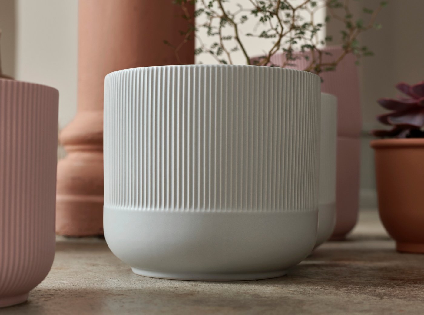 Pastelkleurige bloempot