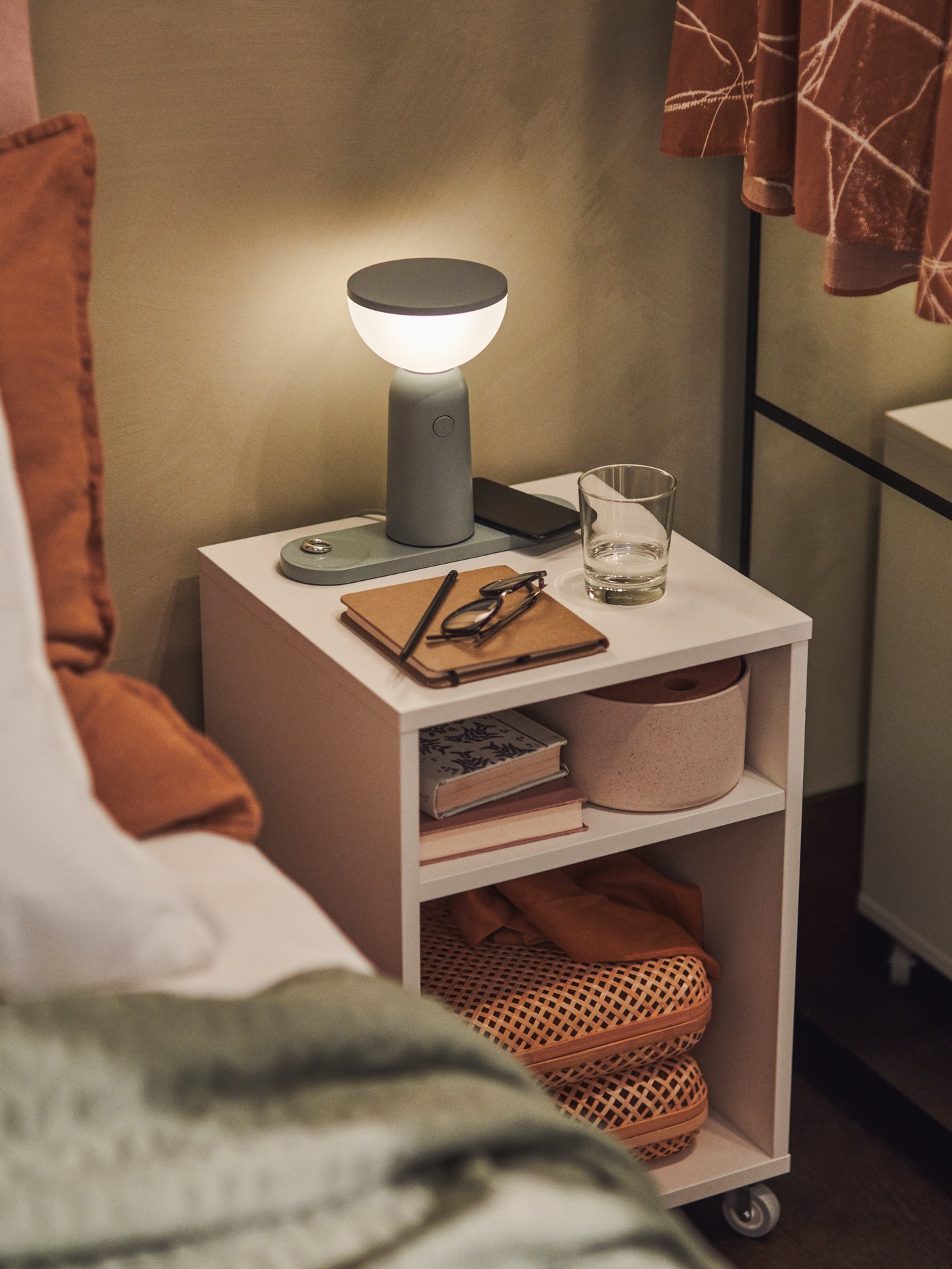 A white VIHALS bedside table