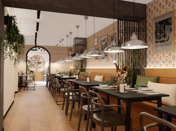 Modern restaurant close to nature