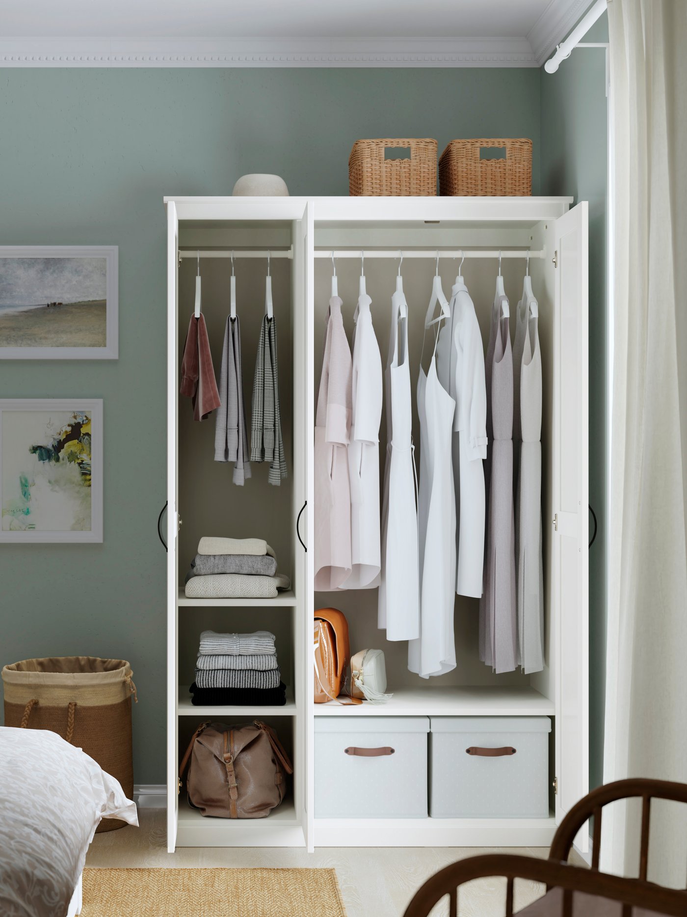 A white SONGESAND wardrobe