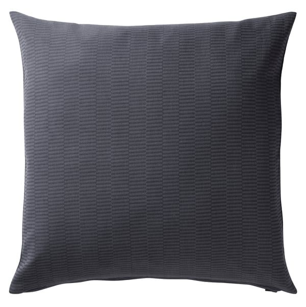A dark grey/grey PLOMMONROS cushion cover