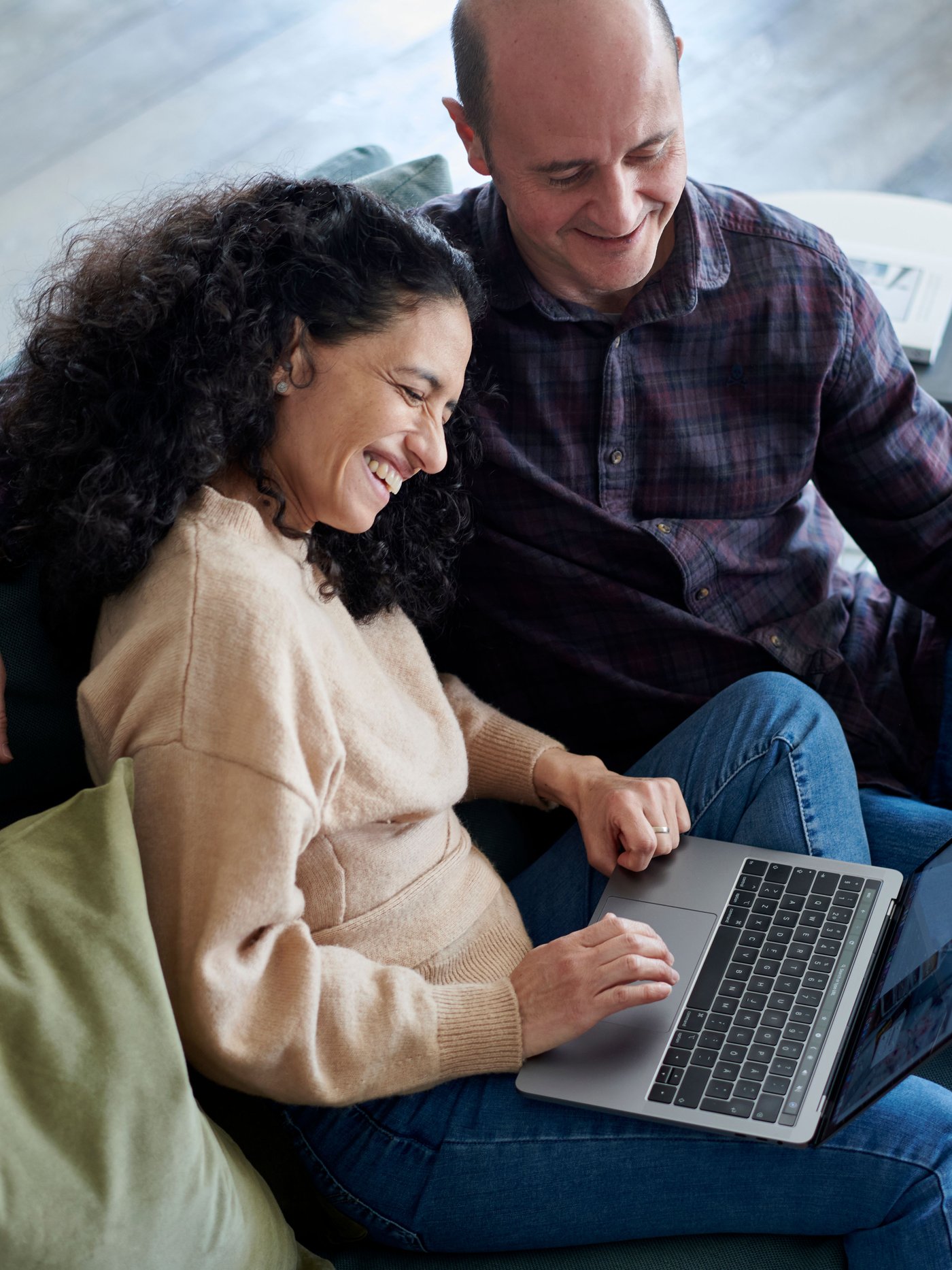 Couple making a finance plan