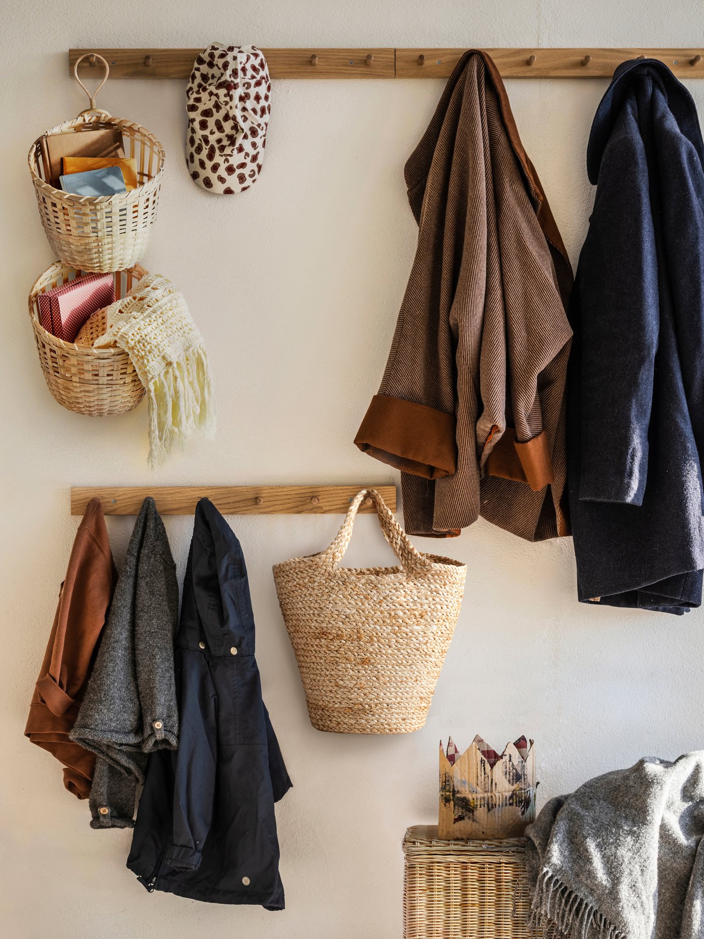 A handmade bamboo TOLKNING basket hanging