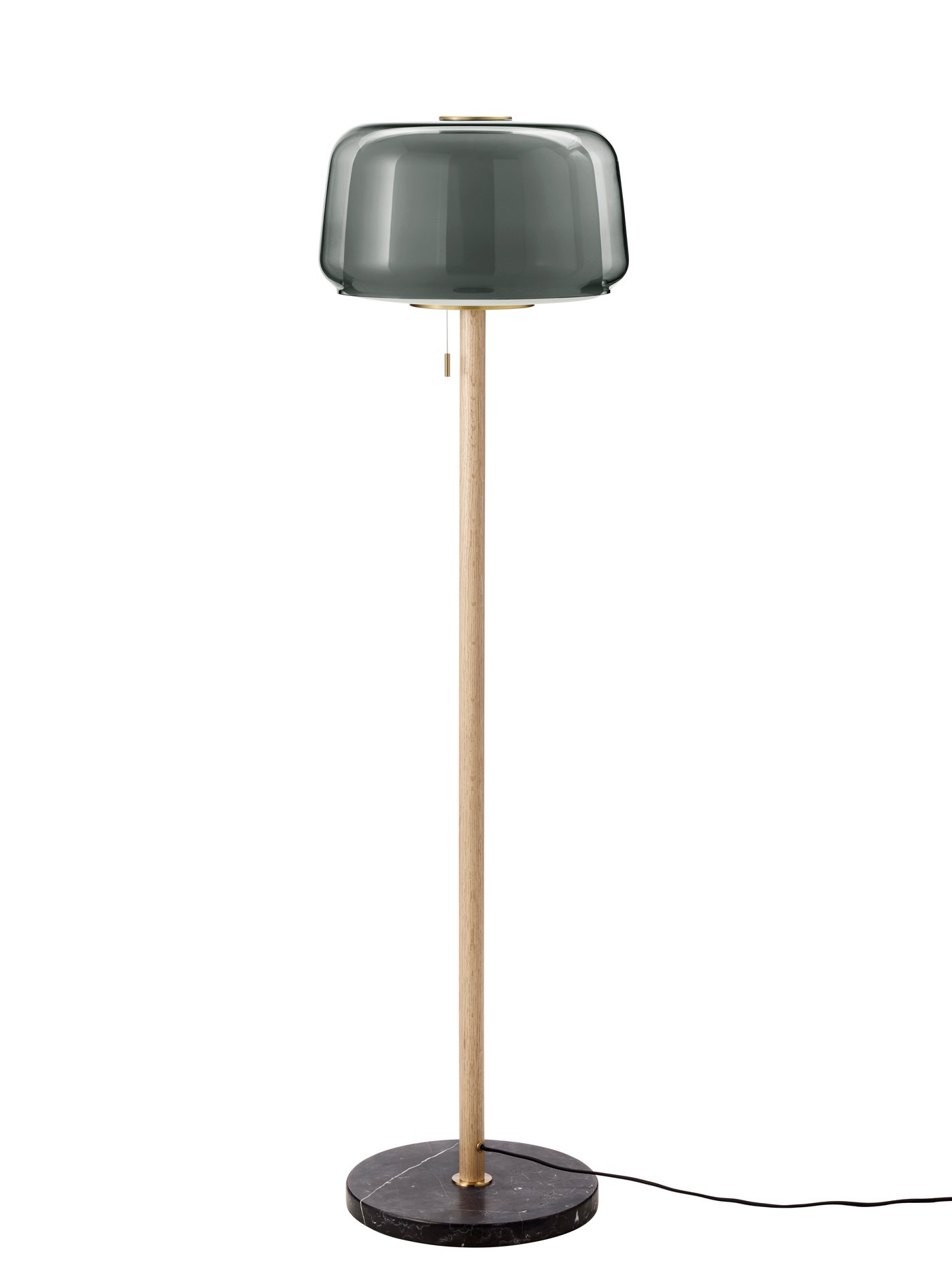 A marble/grey EVEDAL floor lamp