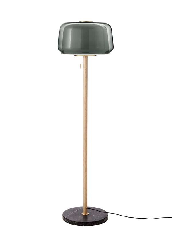 A marble/grey EVEDAL floor lamp