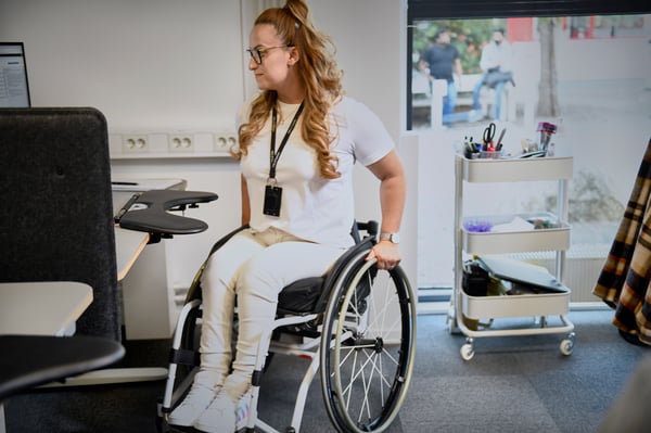 A person in a wheelchair 