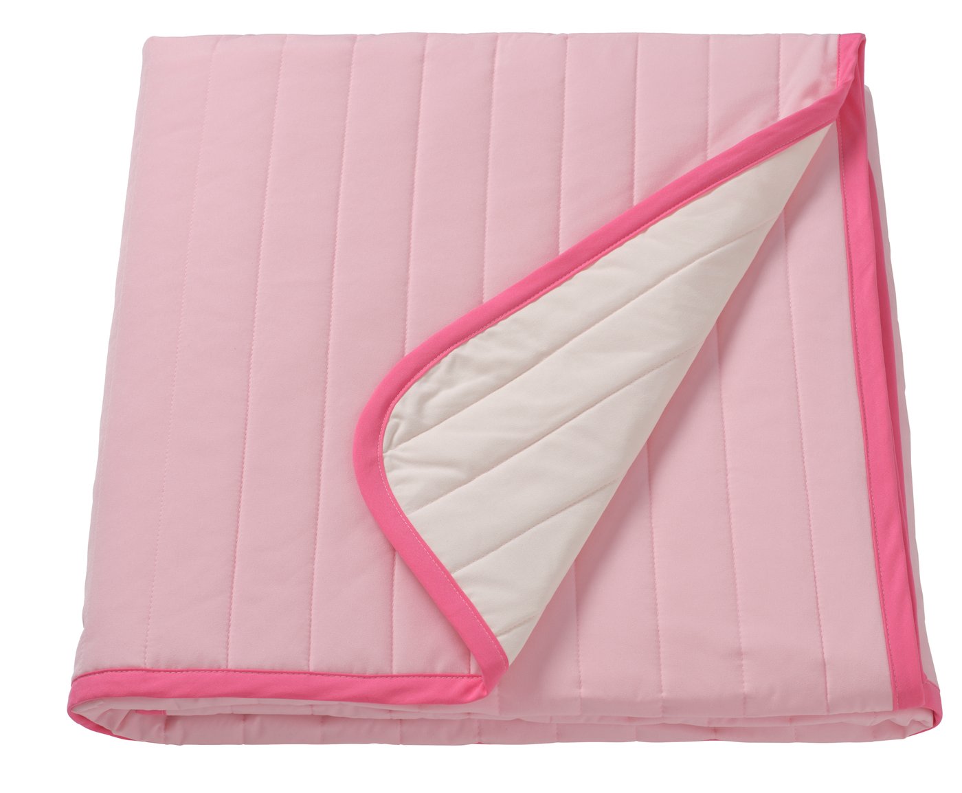 IKEA VETEJORDFLY överkast, rosa/vit, 160x250 cm
