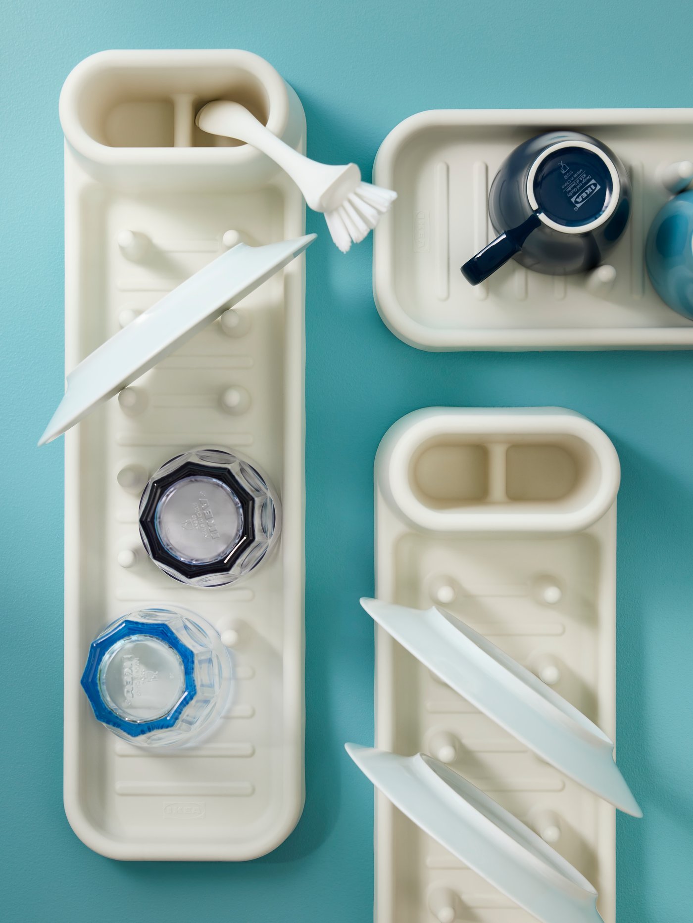 A light blue POKAL glass