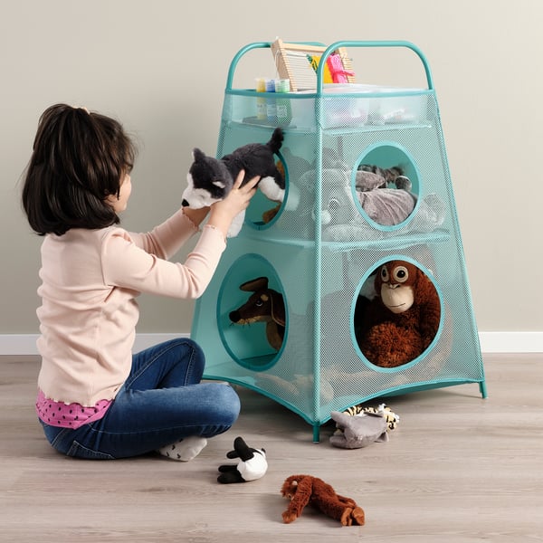 A turquoise TIGERFINK storage with compartments