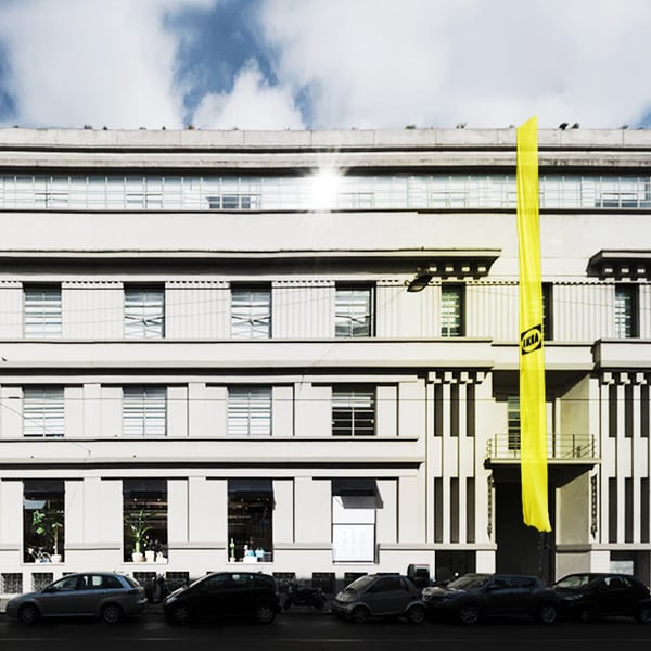 Vista esterna della location dedicata al fuorisalone IKEA 